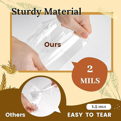 LOKIQNG Cellophane Bags Plastic Treat Bag Clear Cookie Candy Bags with Twist Ties for Party Favor Bag(200PACK, 4x6inch)