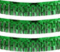 Thick 10 feet by 15 inches Green Foil Fringe Garland - Pack of 3 | Shiny Metallic Tassle Banner for Car Parade Floats, Wedding, Birthday | Wall Hanging Fringe Garland Banner (Green)