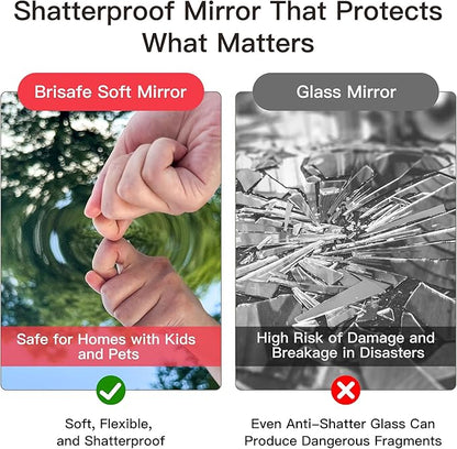 brisafe 2PCS 71" X 24" Gym Mirror - Full Length Wall Mirror for Gyms, Dance Studios, Home and Yoga - Easy Installation, Ultra Light Shatterproof Nano Miorror Reduces 60% Commercial Insurance Costs