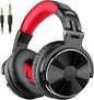 OneOdio Wired Over Ear Headphones Studio Monitor & Mixing DJ Stereo Headsets with 50mm Neodymium Drivers and 1/4 to 3.5mm Jack for AMP Computer Recording Podcast Keyboard Guitar Laptop - Red