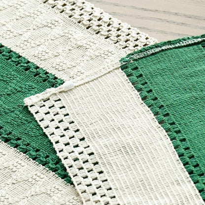 Artoid Mode Dark Green Farmhouse Rustic Table Runner, Seasonal Holiday Hollow Kitchen Dining Table Decoration for Home Party Decor 12x120 Inch