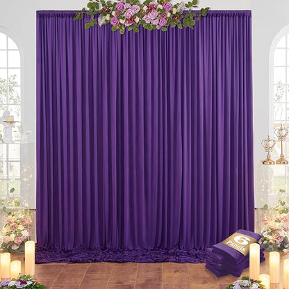 30ftx10ft Purple Backdrop Curtains for Party Background, Wrinkle Free Purple Photo Backdrop Drapes 6 Panels Back Drop Cloth for Wedding Birthday Photography Baby Shower Decor