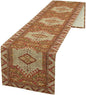 Boho Bohemia Style Orange Table Runner, Country Rustic Farmhouse Magical Abstract Print Pattern for Home Kitchen Table Decor Dining Coffee Room Garden Party Decor 13x72in