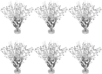 6 Pack Star Table Centerpieces for Party, Birthday Table Decorations for Kids Adults, Party Centerpieces for Tables for Wedding Baby Shower Graduation Holiday Event (Silver)