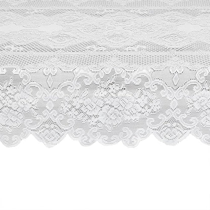 Juvale Lace Tablecloth - 60 x 97-Inch White Rectangular Table Cloth - Vintage Floral Scalloped Edge Elegant Dainty Tea Party Tablecloth & Wedding Reception Decor (Pack of 2)