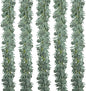 Kisflower 5 Pack 6.56FT Green Eucalyptus Garland for Decoration Table with Willow Leaves Greenery Garland Fake Hanging Plants Vines for Wedding Arch Decor Party Room Home Garden Office Wall Decor