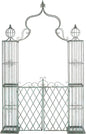 SAFAVIEH Outdoor Collection Beatrix Victorian Antique Dark Green Wrought Iron Trellis Garden Arch Arbor