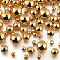 150 Pieces Vase Filler Faux Pearls Vase Makeup Beads No Hole Gloss Bead Mixed Sizes Round Pearl for Home Party Wedding Decor, 8/14/20 mm(Gold)