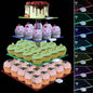 Rechargeable LED Cupcake Stand for 50 Cupcakes, 7 Colors Light Clear Cupcake Holder, 4 Tier Cupcake Tower, Acrylic Dessert Table Display Set for Weddings, Christmas, Birthday, Parties