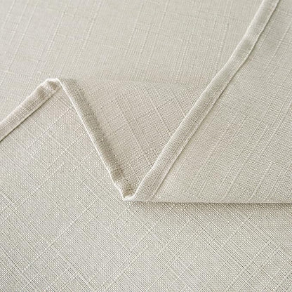 NLMUVW Linen Tablecloth for Round Table 48 Inch Linen Textured Table Cloth Water Resistant Farmhouse Table Cover for Kitchen Dining Cafe Coffee, 48 Inch
