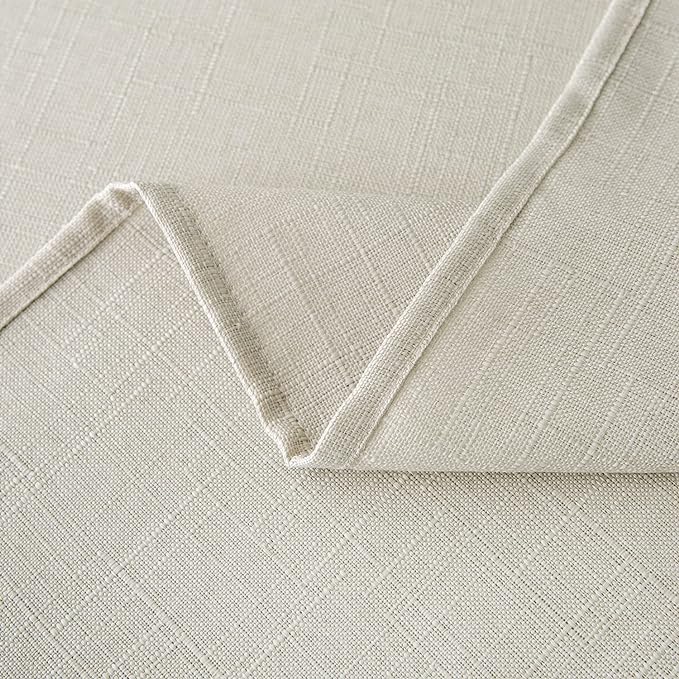 NLMUVW Linen Table Cloth for Square Tables, Rustic Textured Tablecloth Water Resistant Farmhouse Table Cover for Kitchen Dining Coffee, 48 x 48 Inch