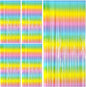 Pastel Rainbow Foil Fringe Curtain Streamers Party Backdrop Foil Fringe Backdrop Curtains Tinsel Streamers for Birthday Party Decorations