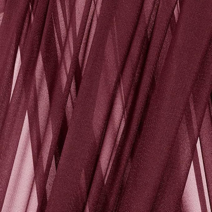 MLMC Burgundy Wedding Arch Draping Fabric 2 Panels 29" x 20 FT Extra Long Gauze Drapes Sheer Backdrop Curtains 6.6 Yards Outdoor Drapery Panels for Wedding Bridal Shower Party Ceiling Decoration