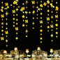 Gold 14th Birthday Decorations Number 14 Circle Dot Star Garland Metallic Hanging Streamer Banner Backdrop for Girls Boys Happy 14 Years Old Fabulous Birthday Fourteen Anniversary Party Supplies