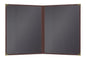 Goodsmart Pajco Style Restaurant Menu Covers – Pack of 10, Side-Loading Menu Holders, Single Stitched Edge, Clear Vinyl Menu Sleeves, Leatherette Trim, Gold Corners, Burgundy, 2 View (8.5" x 11")