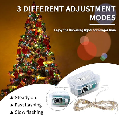 100 Pack Fairy Lights 7Ft 20 LED Twinkle String Lights 3 Modes Battery Operated Waterproof Firefly Starry for Mason Jar Party Wedding Christmas Valentines Day Table Centerpieces,Multicolor