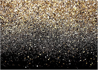 WOLADA Black and Gold Backdrop Golden Glitter Backdrop for Photography Wedding Birthday Baby Shower Party Photo Studio 10x8FT 11176