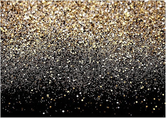 WOLADA Black and Gold Backdrop Golden Glitter Backdrop for Photography Wedding Birthday Baby Shower Party Photo Studio 10x8FT 11176