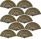 QIRMIZI 30 Pack Fabric Folding Handheld Fans, Perfect for Weddings, Parties, and Dancing,Yellow