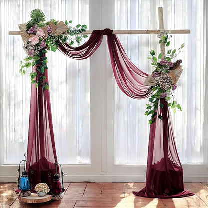 MDS Halloween Chiffon Draping Fabric - 1 Panel, 30" Wide x 40ft Long - Sheer Spooky Arbor & Canopy Drapery for Haunted House Backdrops, Party Ceilings, DIY Costumes & Themed Events - Burgundy