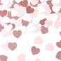 Rose-Gold Pink White Heart Confetti - 300pcs Valentines Mothers Day Engagement Wedding Baby Shower Bachelorette Birthday Party Table Decoration Glitter Paper Decor Lasting Surprise