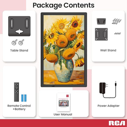 RCA 21.5" Large WiFi Digital Picture Frame Electric Uhale Frames with Remote Control 32GB Memory, 1920 X 1080P FHD IPS No Touch Screen, Support Wall Mount, Auto Rotate, Instantly Share Photos Videos