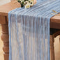 Dusty Blue 1 Pack Cheesecloth Table Runner 120 Inch 10 FT Boho Rustic Gauze for Wedding Baby Shower Party Farmhouse Summer Home Decor Washable