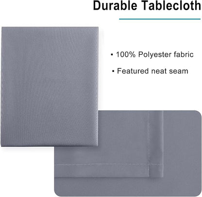 Hiasan Light Gray Rectangle Tablecloth - Waterproof Spillproof and Wrinkle Resistant Washable Polyester Table Cloth for Dining Party, 70 x 90 inch