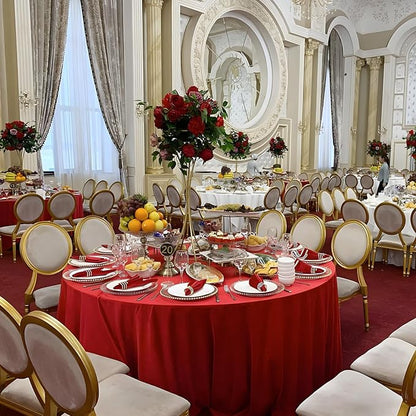 8 Pack Red Round Tablecloth 90 Inch Red Table Cloth Stain and Wrinkle Resistant Reusable and Washable Polyester Fabric Table Covers for Buffet Wedding Party and Banquet