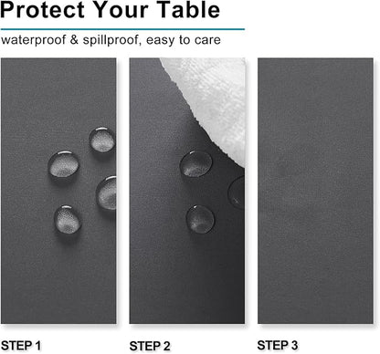 Hiasan Rectangle Tablecloth Grey - Wrinkle Resistant and Waterproof Washable Polyester Fabric Table Cloth for Dining Party and Outdoor Use, 54 x 80 Inch