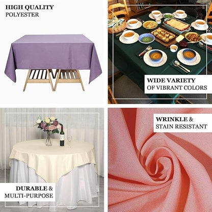 Efavormart 70" Square Linens Black Wholesale Linens Polyester Square Linen Tablecloth for Wedding Banquet Party Restaurant