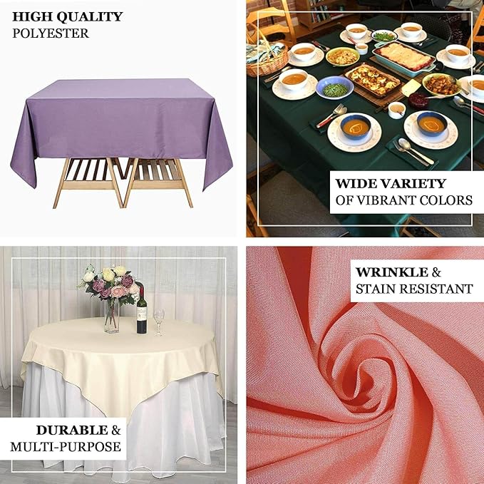 Efavormart 70" Square Linens Silver Wholesale Linens Polyester Square Linen Tablecloth for Wedding Banquet Party Restaurant
