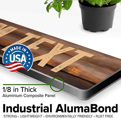 Custom Sign, Custom Street Sign, 11 Font Colors, 13 Font Styles, 4 Hole Options, 22 Sizes, 3x12 Inches, Rust Free DiBound, Fade Resistant, Made in USA by My Sign Center (Vintage Wood)