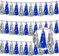 3P Navy-Blue Silver Metallic Fringe Tassel Banner Garland Foil Tinsel Streamer Wall Hanging Curtain Backdrop Banner for Parade Floats, Graduation Bridal/Baby Shower Retirement Party Decorations