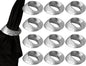 Metal Napkin Rings - Mobius Napkin Ring Loop Design - Napkin Ring Holder Set of 12 for Family Dinner, Party, Table, Decorations, Wedding, Banquet, Metallic Adornment (Silver) - CLEENTABLE