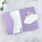 20 PCS Lilac Tri-fold Laser Cut Wedding Invitation Pockets for 5x7 Wedding Cards Bridal Shower Engagement Quinceanera Invitation