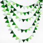 Green Party Decorations Ombre Green Felt Hanging Triangle Mini Bunting Pennant Banner Flag for Birthday Wedding Baby Shower Engagement Spring Summer St Patrick's day Party Classroom Nursery Decor