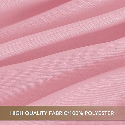 sancua Square Tablecloths 85x85 Inch - Pink Fabric Table Cloth for Square or Round Tables, Washable Polyester Table Cover for Outdoor Party, Birthday, Buffet, Resturant