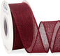 Ribbli Burgundy Burlap Wired Ribbon,1-1/2 Inch x 10 Yard, Wired Edge Ribbon for Big Bow,Wreath,Tree Decoration,Outdoor Decoration