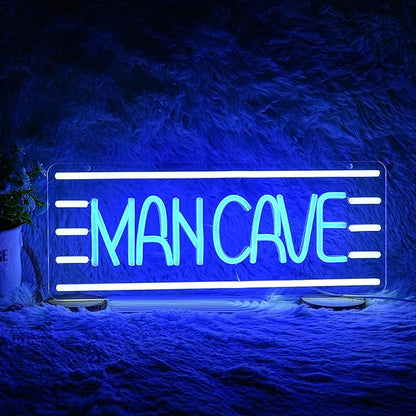 Man Cave Neon Sign, Neon Sign For Wall Decor, Art Led Light for Resturant Signage Shop Home Wall Decor Welcome Sign Bedroom Bar Hotel Shop Party(16.5 x 6.5 in)