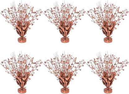 6 Pack Star Table Centerpieces for Party, Birthday Table Decorations for Kids Adults, Party Centerpieces for Tables for Wedding Baby Shower Graduation Holiday Event (Rose Gold)