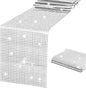SquarePie Disco Table Runner 2 Pack - Silver Mirror Sequin Glitter Foil Runner for Disco Party Decor Retro 70s 80s Theme, Bachelorette Birthday Dance Decoration 12x108 Inch