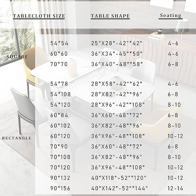 Fitable Rectangle Tablecloth Stain and Wrinkle Resistant Washable Polyester Table Cloth for Buffet Parties and Camping (54x78 inch, White)