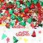 MARFOREVER Christmas Glitter Confetti, ChristmasTable Confetti Decorations Red Green White Sprinkles Santa Claus Tree Elk Snowflake Scatter for Christmas Party Supplies
