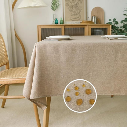 NLMUVW Linen Tablecloth for Square Tables - Burlap Textured Table Cloth Water Resistant Farmhouse Decorative Table Cover for Dining Kitchen Card, 48 x 48 Inch