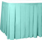 Ultimate Textile Pleat Polyester Fabric Table Skirt - Machine Washable Flame Resistant with Clips for Events, Weddings & Trade Shows, Cut & Sewn in Paterson, NJ - Aqua, 14' Box Pleat