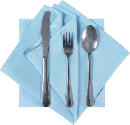 Cloth Napkins 20x20 inch Washable Polyester Dinner Napkins Soft Table Napkins for Wedding Party Dining Banquet(Blue Mist,12PCS)