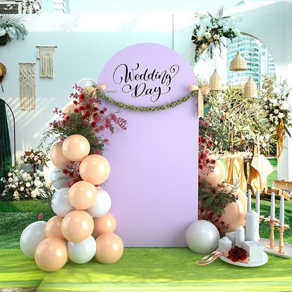 bricia Wedding Arch Backdrop Stand Cover, 5FT Double Sided Stretchy Arch Cover Fitted Wedding Birthday Party Banquet Decoration (Lavender 60''Lx25.2''W)