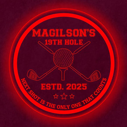 Custom Golf LED Bar Sign – Personalized Color Changing Acrylic Wall Decor for Home Bar, Man Cave, Game Room, or Patio (Golf Bar, 12 INCHES)