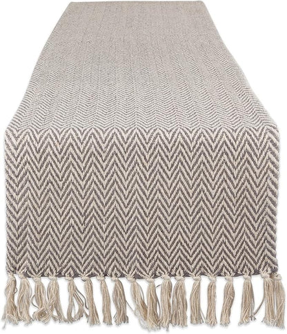 DII Woven Basic Tabletop Collection, Chevron Table Runner, 15x108, Gray